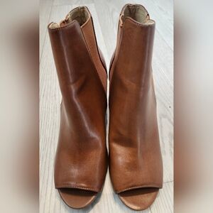 Chinese Laundry Brown Peep-Toe Ankle Boots